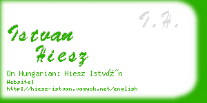 istvan hiesz business card